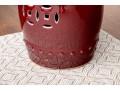 Ceramic Garden Stool In Oxblood Red Glaze