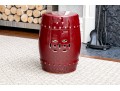 Ceramic Garden Stool In Oxblood Red Glaze