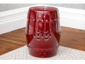 Ceramic Garden Stool In Oxblood Red Glaze