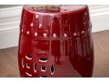 Ceramic Garden Stool In Oxblood Red Glaze