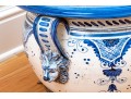 Italian Hand-Painted Ceramic Jardiniere With Brass Stand