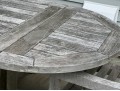 Smith And Hawken Teak Trestle Dining Table With Six Teak Dining Chairs