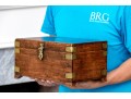 Antique Campaign Style Brass Mounted Footed Chest