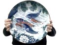 Large Japanese Sun Ceramics Toyo Koi Fish Ceramic Bowl