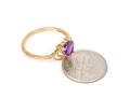 10k Yellow Gold Purple Amethyst Heart Ring, Size 7-