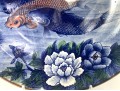 Large Japanese Sun Ceramics Toyo Koi Fish Charger, 16 1/2