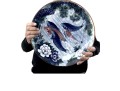 Large Japanese Sun Ceramics Toyo Koi Fish Ceramic Charger, 14 1/4