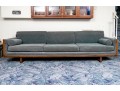Vintage Wood Framed Upholstered Sofa
