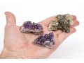 Amethyst With Chalcopyrite And Calcite Samples, 0.25 Lbs.