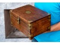 Antique Campaign Style Brass Mounted Footed Chest