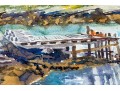 William L. Drake (1929-2019) Watercolor On Paper - Shoreline Landscape