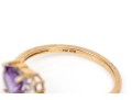 10k Yellow Gold Purple Amethyst Heart Ring, Size 7-