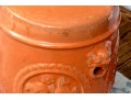 Vibrant Orange Pair Of Chinese Ceramic Garden Stools