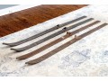 Two Pairs Of Vintage Wooden Downhill Skis