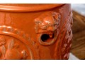 Vibrant Orange Pair Of Chinese Ceramic Garden Stools