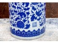 Chinese Blue And White Umbrella Stand, 20th C. 