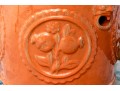 Vibrant Orange Pair Of Chinese Ceramic Garden Stools