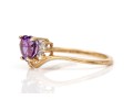 10k Yellow Gold Purple Amethyst Heart Ring, Size 7-