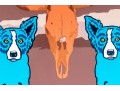 George Rodrigue (American [LA], 1944-2013) Ltd. Ed. Silkscreen On Paper, Blue Dogs And Cow Skull