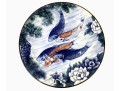 Large Japanese Sun Ceramics Toyo Koi Fish Ceramic Bowl