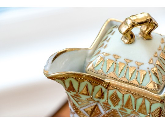 Japanese Nippon Hand-painted Porcelain Coffee Service For Six