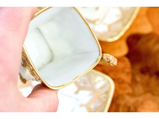 Japanese Nippon Hand-painted Porcelain Coffee Service For Six