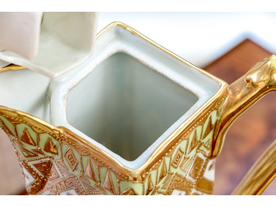 Japanese Nippon Hand-painted Porcelain Coffee Service For Six