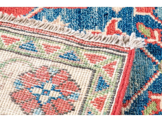 Hand-Knotted Wool Pakistan Kazak Accent Carpet 3'-4