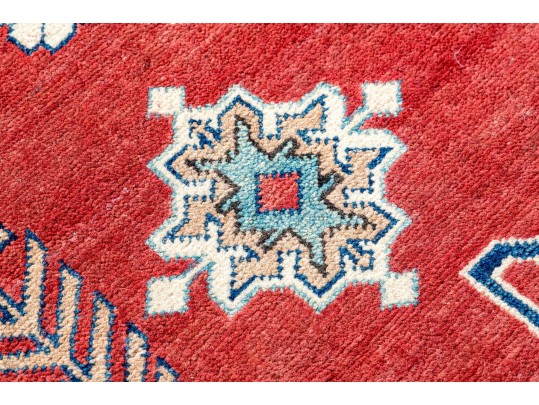 Hand Knotted Wool Pakistan Kazak Accent Carpet, 6' X 4'-2