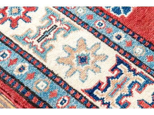 Hand Knotted Wool Pakistan Kazak Accent Carpet, 6' X 4'-2
