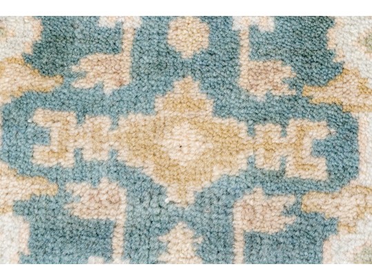 Hand-Knotted Wool Indo-Oushak Scatter Carpet (2'-10