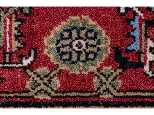 A Beautiful Indo-heriz Pattern Hand Knotted Wool Room Size Carpet, 8' X 10', New