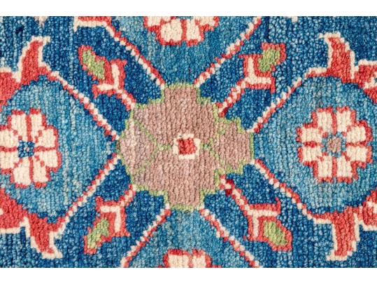 Hand-Knotted Wool Pakistan Kazak Accent Carpet 3'-4