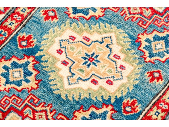 Hand Knotted Wool Pakistan Kazak Room Accent Carpet, 2'-8