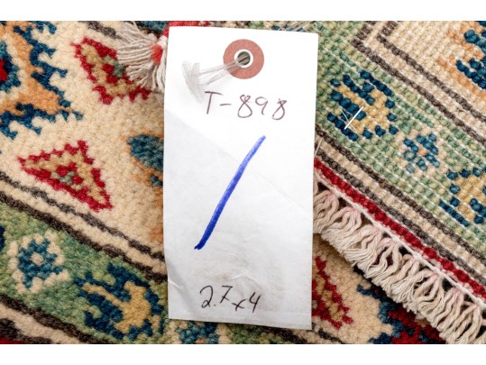 Hand Knotted Wool Pakistan Kazak Room Accent Carpet, 2'-7