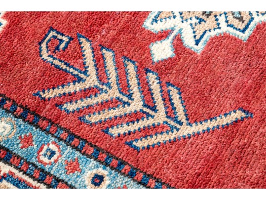Hand Knotted Wool Pakistan Kazak Accent Carpet, 6' X 4'-2
