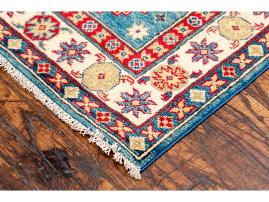 Hand Knotted Wool Pakistan Kazak Room Accent Carpet, 2'-8