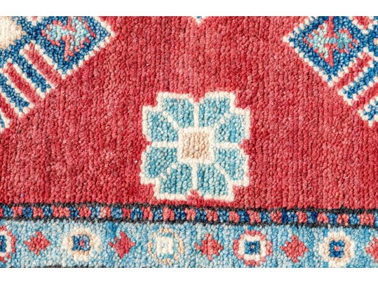 Hand Knotted Wool Pakistan Kazak Accent Carpet, 6' X 4'-2