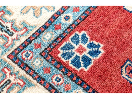 Hand Knotted Wool Pakistan Kazak Accent Carpet, 6' X 4'-2