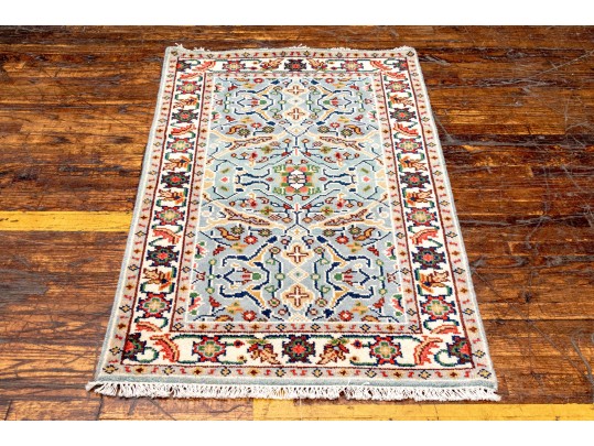 A Beautiful Indo-heriz Pattern Hand Knotted Wool Accent Carpet, 3' X 5', New