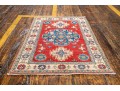 Hand-Knotted Wool Pakistan Kazak Accent Carpet 3'-4