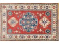 Hand-Knotted Wool Pakistan Kazak Accent Carpet 3'-4