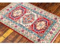 Hand Knotted Wool Pakistan Kazak Room Accent Carpet, 2'-7