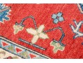 Hand-Knotted Wool Pakistan Kazak Accent Carpet 3'-4