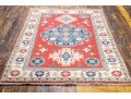 Hand-Knotted Wool Pakistan Kazak Accent Carpet 3'-4