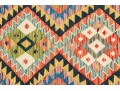 Vibrant Hand Woven Wool Kilim Scatter Mat, 2'-2