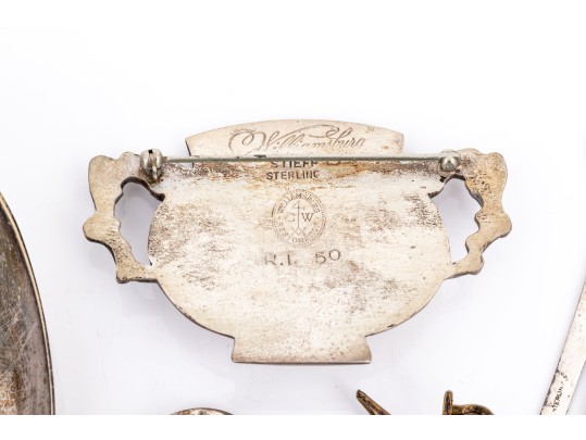 Collection Of Eclectic Sterling Coin, Silver Plate And Gold Filled Necklaces And Brooches
