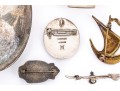Collection Of Eclectic Sterling Coin, Silver Plate And Gold Filled Necklaces And Brooches