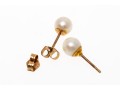 14k Yellow Gold Classic 5.75 Mm Cultured Pearl Stud Earrings