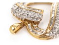 10k Yellow Gold Baguette And Round Diamond Set Open Heart Pendant, App. 0.24 TCW